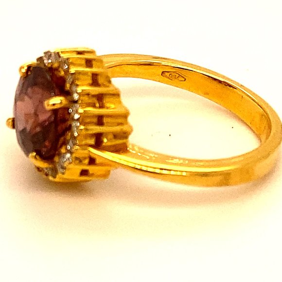 Zircon 5.10ct Diamonds Solid 18K Yellow Gold Ring - Picture 8 of 9